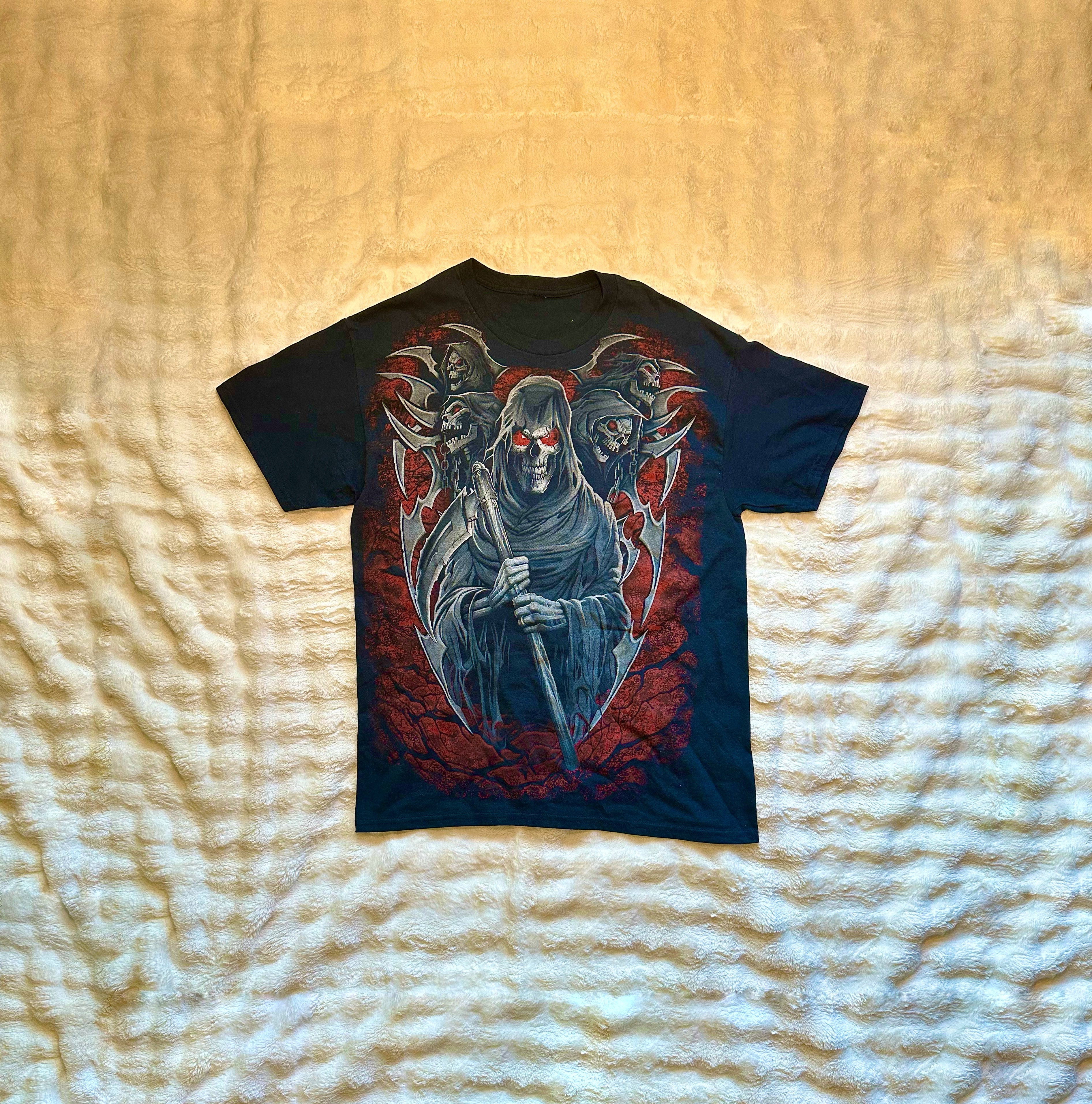 Grim Reaper Red Eyes Graphic T-Shirt